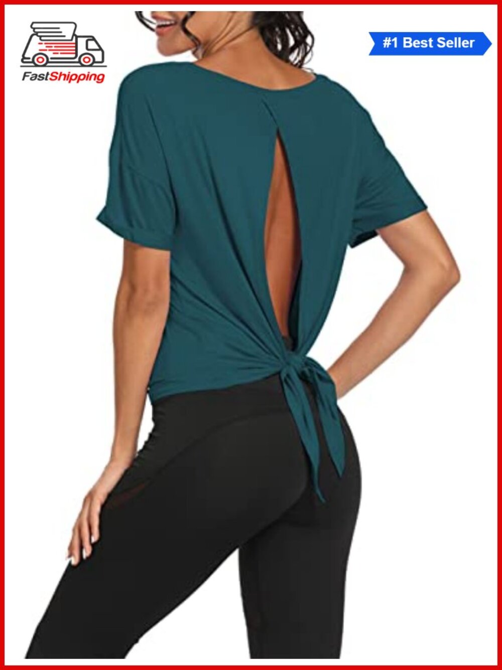 Workout Tank Top Backless Yoga Shirt Tie Back Athletic